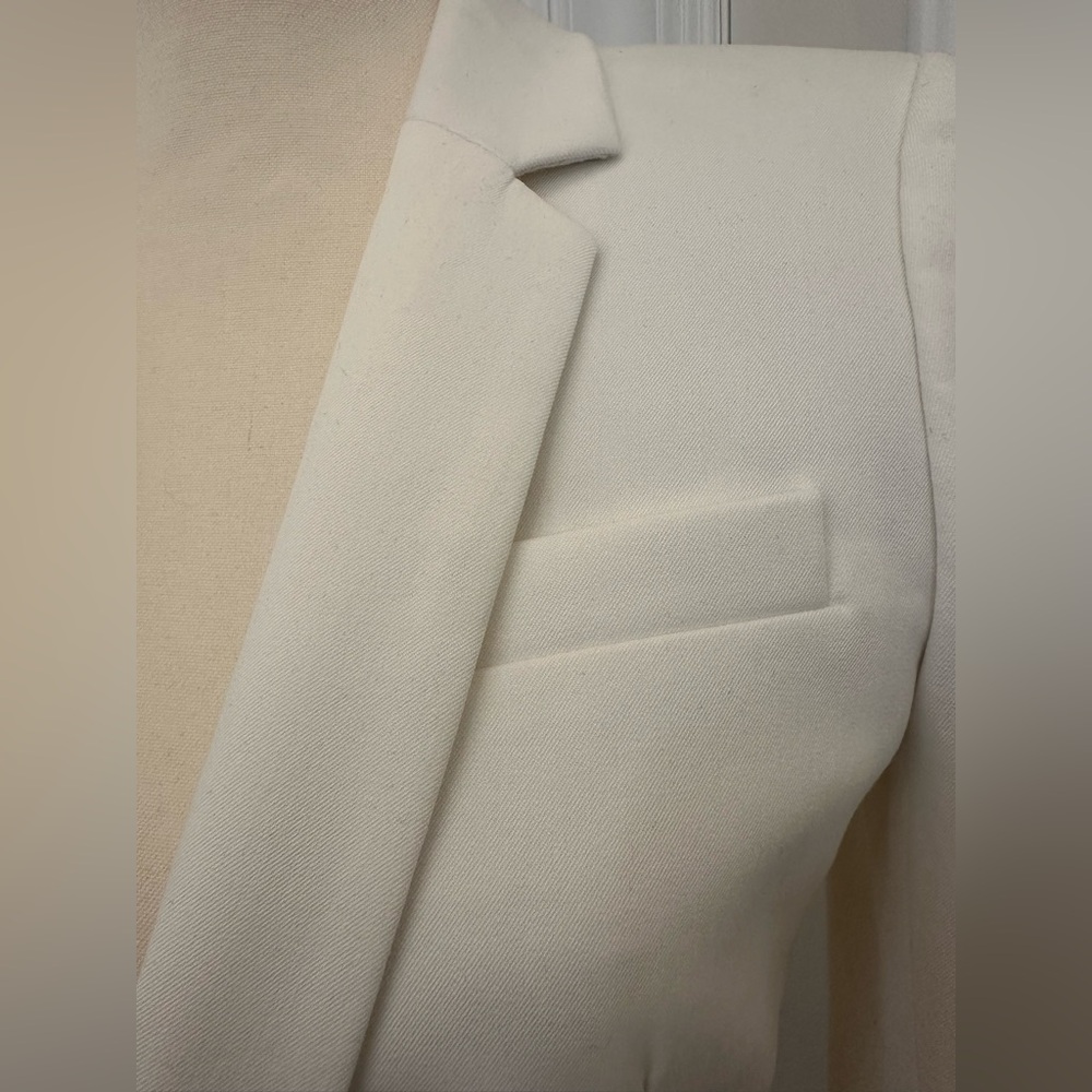 J. Crew NWT White Cotton Blend Fitted Women’s Blazer (Size 2) - Picture 4 of 9